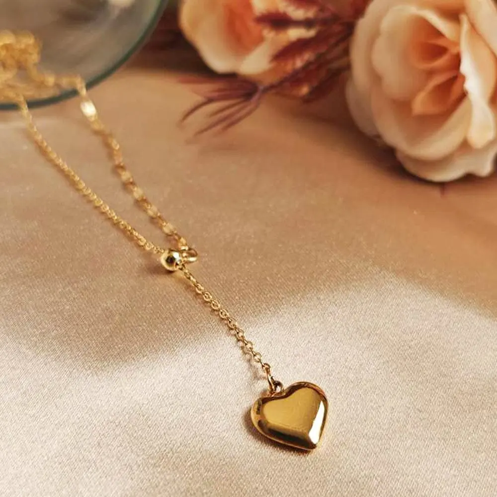 Stunning Heart Drop Pendant Chain