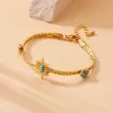 Elegant Golden Bracelet with Turquoise Stones