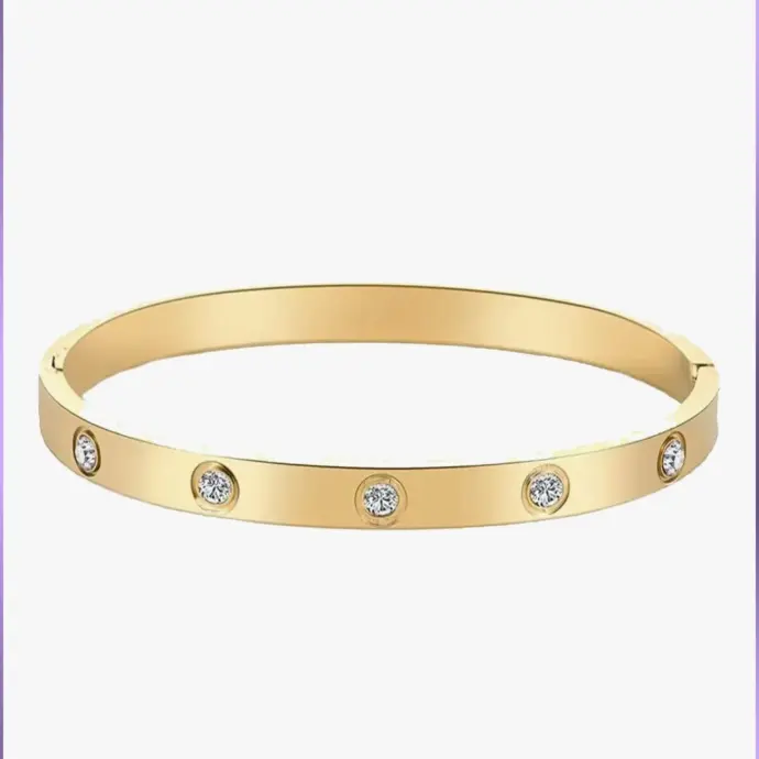 Curties Golden Cubic Studded Enamelled Charm Bracelet