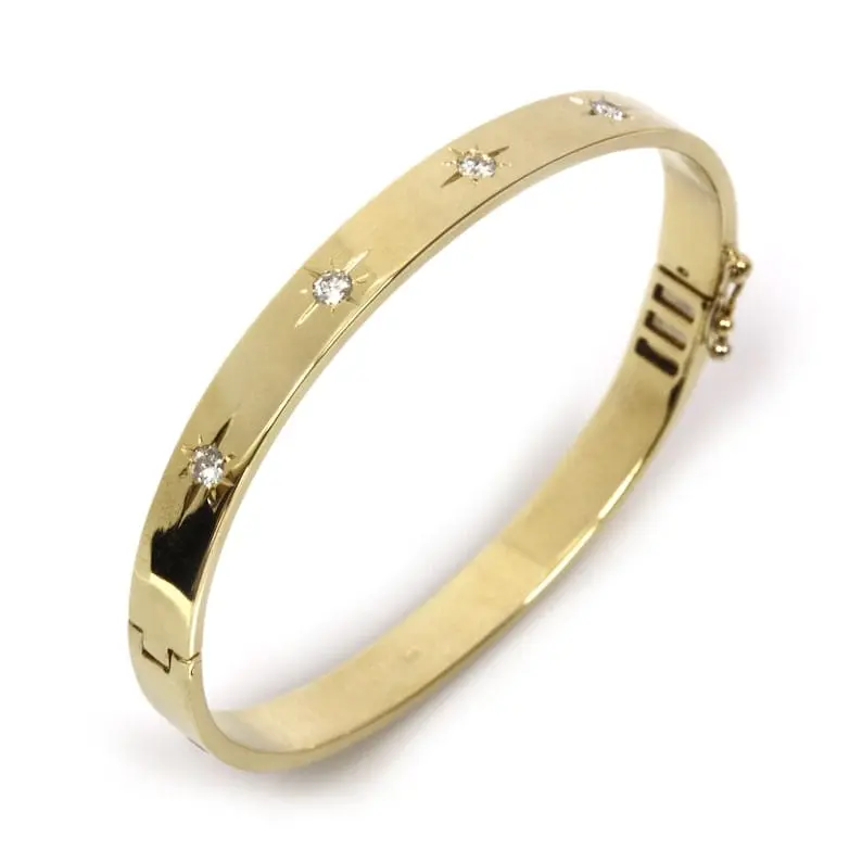 Stays Bright Rose Gold-Tine Stainless Steel Bangle Bracelet