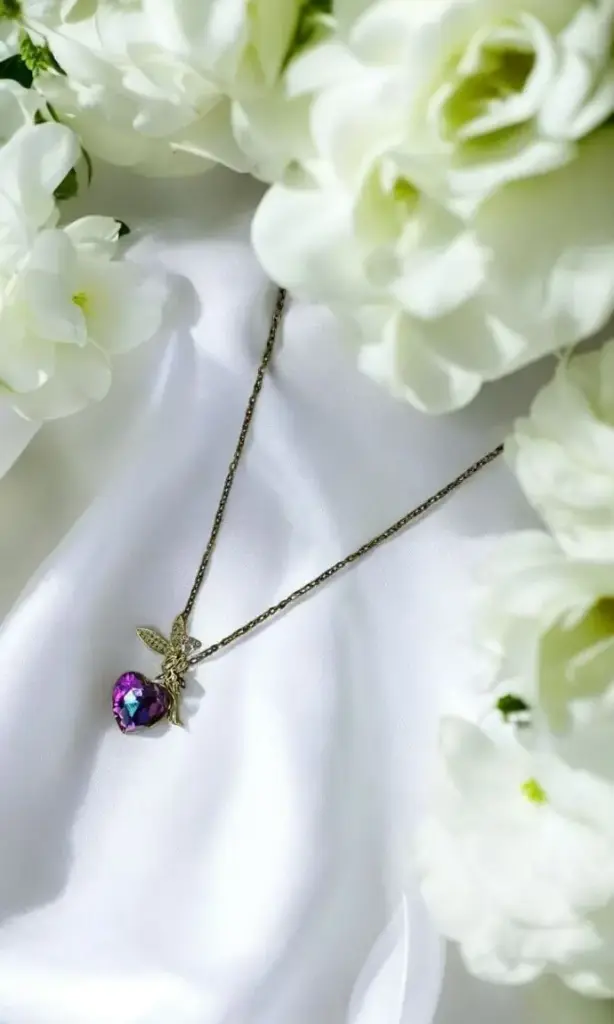 Angle Shine Heart Love Pendant Necklace