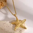 Gold-Plated Sea Star Swirl Pendant Chain