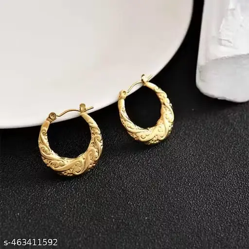 Sculpted Shine Crescent Hoop Earrings