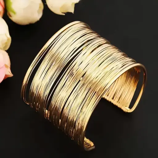 Golden Plain Cuff Bracelet