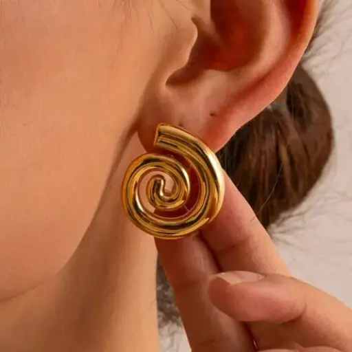 Spiral Snail Stud Earrings