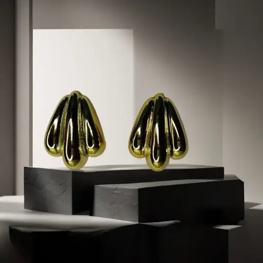 Claw Shaped Golden Earrings