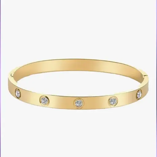 Curties Golden Cubic Studded Enamelled Charm Bracelet