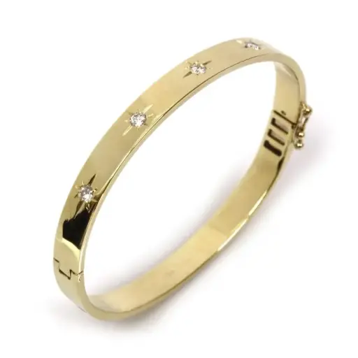 Stays Bright Rose Gold-Tine Stainless Steel Bangle Bracelet